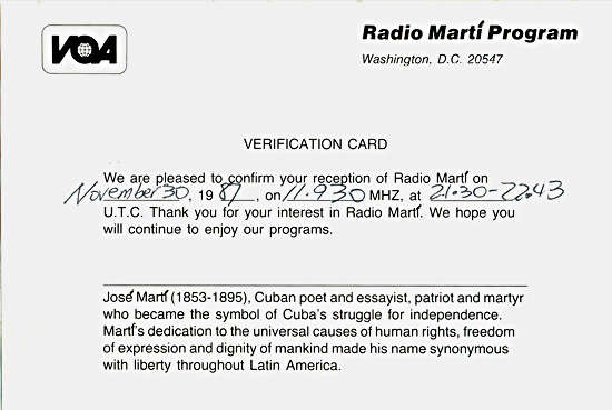 qsl radio marti