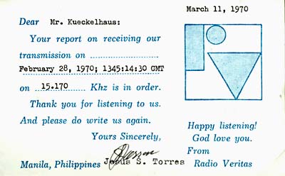 qsl radio veritas